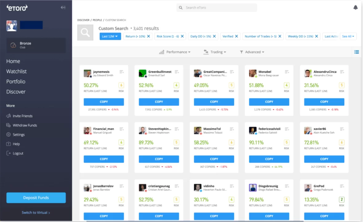 Функции CopyTrader